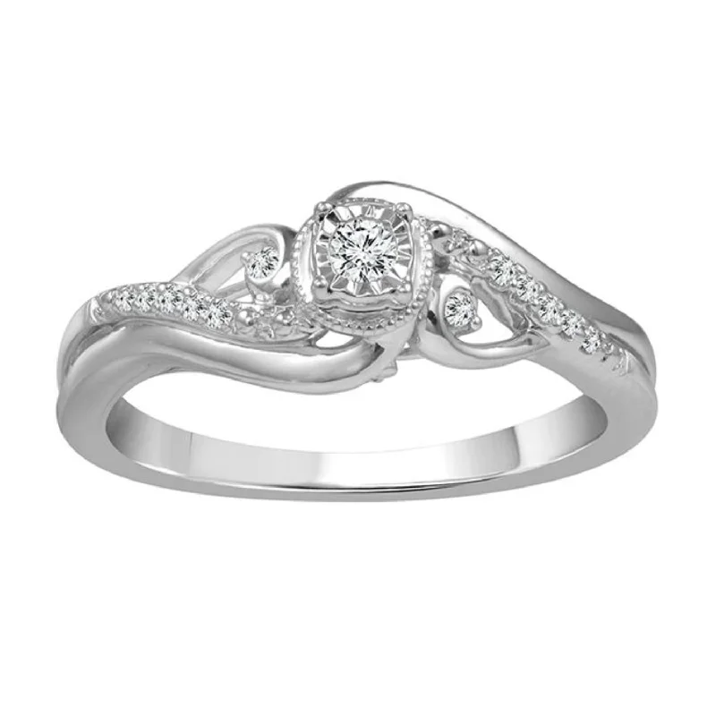 Premium Diamond Jewelry At Once-In-A-Lifetime Discounts LoveSong 1/10 CTW Diamond Promise Ring in Sterling Silver