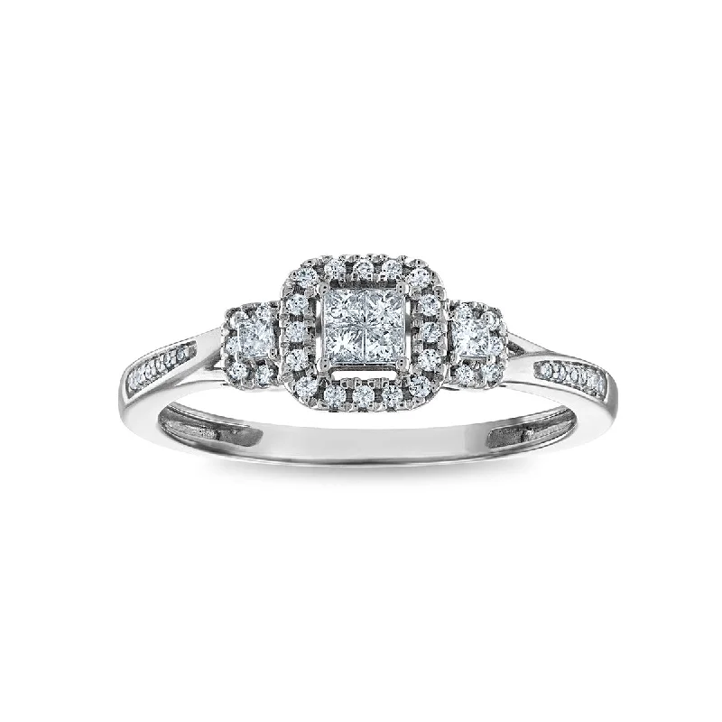 Affordable Gold-Plated Jewelry For Modern Fashion LoveSong 1/4 CTW Diamond Halo Promise Cushion Ring in 10KT White Gold Affordable Gold-Plated Jewelry For Modern Fashion LoveSong 1/4 CTW Diamond Halo Promise Cushion Ring in 10KT White Gold