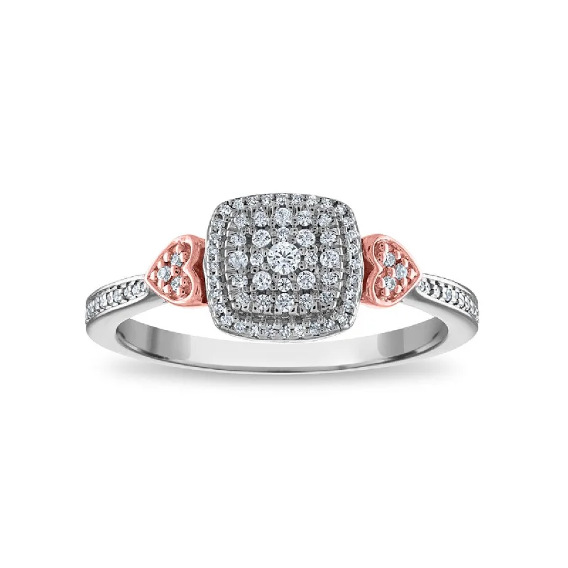 Premium Jewelry, Premium Discounts – Act Fast LoveSong 1/5 CTW Diamond Halo Promise Ring in Sterling Silver Premium Jewelry, Premium Discounts – Act Fast LoveSong 1/5 CTW Diamond Halo Promise Ring in Sterling Silver