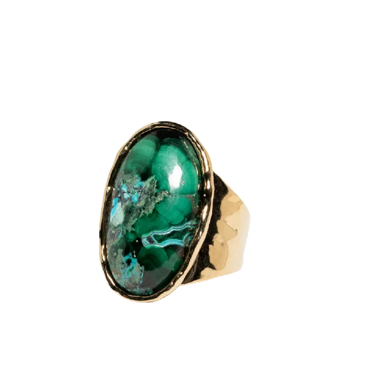 Modern Jewelry At Exclusive Discounts – Shop Today Malachite Oval Cocktail Ring