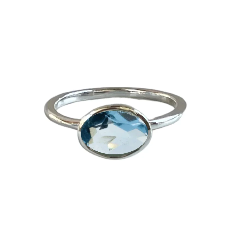 Limited-Stock Jewelry Sale – Once It's Gone, It's Gone Mila Ring in Blue Topaz in Silver