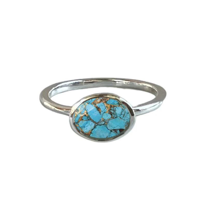 Elegant Designs, Unbeatable Discounts – Shop Jewelry Now Mila Ring in Copper Infused Turquoise in Silver