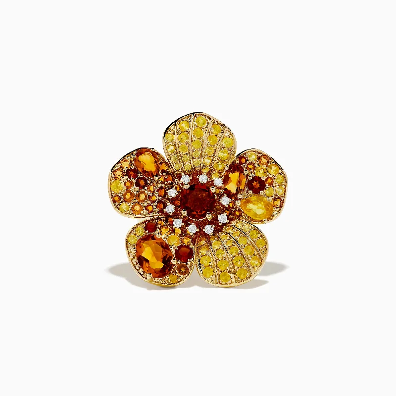 Luxury Meets Affordability – Jewelry Sale Now Live Nature 14K Yellow Gold Citrine, Yellow Sapphire and Diamond Flower Ring Luxury Meets Affordability – Jewelry Sale Now Live Nature 14K Yellow Gold Citrine, Yellow Sapphire and Diamond Flower Ring