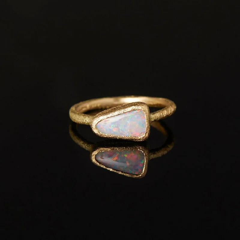 Dainty Floral Jewelry For Feminine Elegance OP11-OOAK | 1.11 Carat One-of-a-Kind Boulder Opal Ring Dainty Floral Jewelry For Feminine Elegance OP11-OOAK | 1.11 Carat One-of-a-Kind Boulder Opal Ring