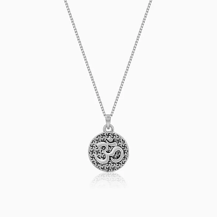 Best Jewelry Deals – Shop Premium Pieces At Great Prices Oxidised Silver Om Pendant with Box Chain For Him