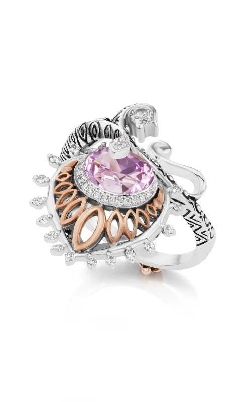 Luxury Jewelry Clearance – Shop Premium Styles Now Peacock Ring - Diamond & Kunzite