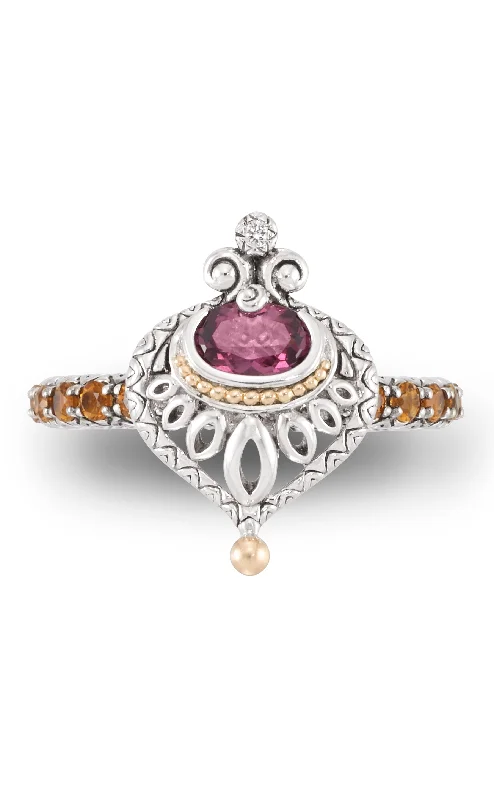 Limited-Time Jewelry Discounts – Shine Without The Splurge Peacock Ring- Diamond, Pink Garnet & Citrine