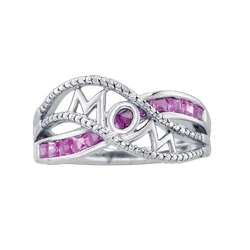 Exclusive Jewelry Markdowns – Limited-Time Offer Pink Sapphire and Diamond Mom Ring in Sterling Silver Exclusive Jewelry Markdowns – Limited-Time Offer Pink Sapphire and Diamond Mom Ring in Sterling Silver