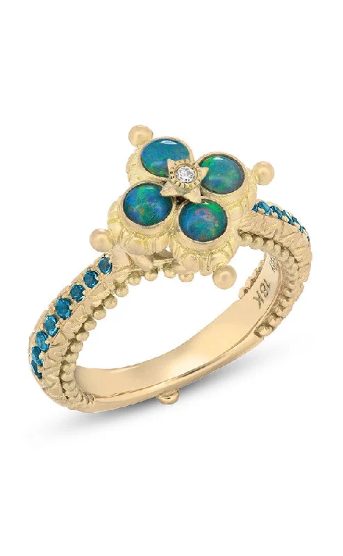 Stunning Jewelry At A Fraction Of The Price Lotus Ring – Diamond, Opal & London Blue Topaz