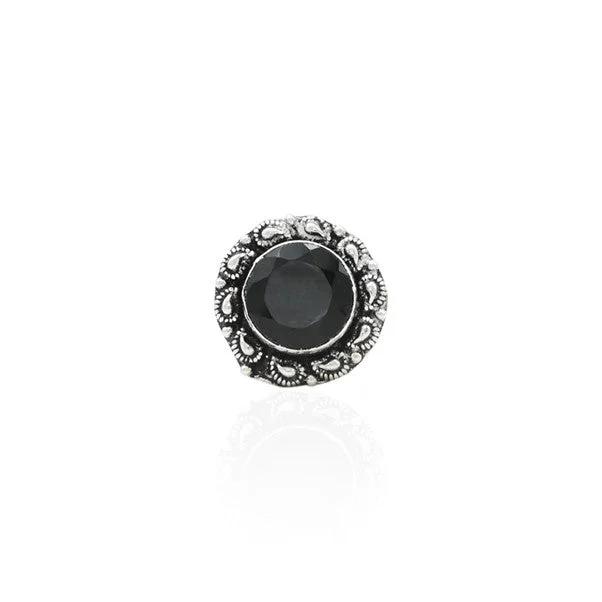 Shop Elegant Jewelry At Unbeatable Prices Silver Introduce Of Shasy Border Black Stone Ring