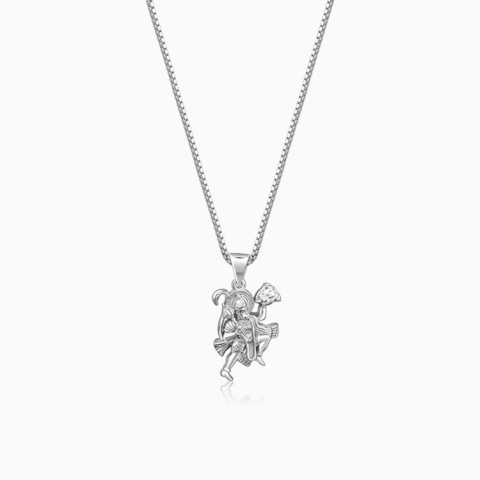 Make Your Outfit Shine With Discounted Jewelry Silver Mahabali Hanuman Pendant with Box Chain For Him Make Your Outfit Shine With Discounted Jewelry Silver Mahabali Hanuman Pendant with Box Chain For Him