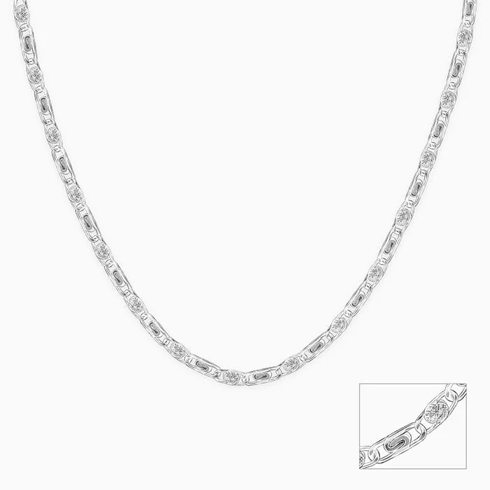 Exclusive Jewelry Sale – Sparkle For Less Silver Metal Mingle Chain for Him