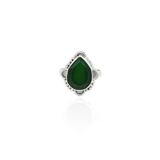 Special Offers On Handcrafted And Designer Jewelry Silver Motif Of Green Crush Ring