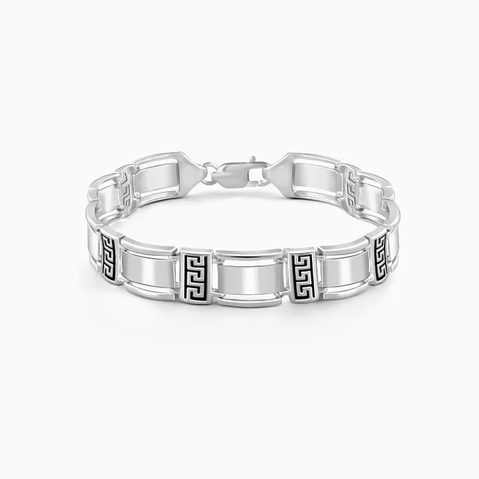 High-Quality Gemstone Jewelry For Special Occasions Silver Wave Bracelet For Him