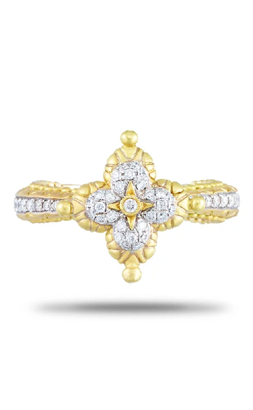 Modern Statement Jewelry For Bold Styling Flower Ring - Diamond