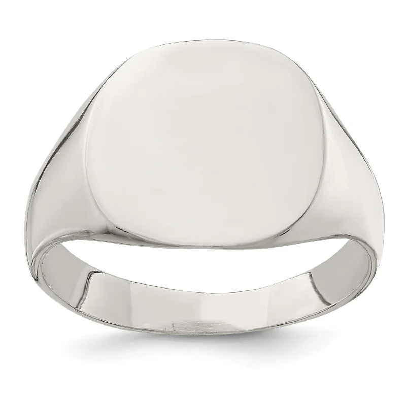Jewelry Sale Bonanza – Grab Your Sparkle Now Sterling Silver 14x15mm Closed Back Signet Ring