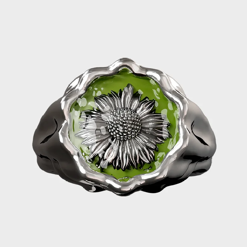 Clearance Sale On High-End Jewelry Collections Sunflower - Green Ring