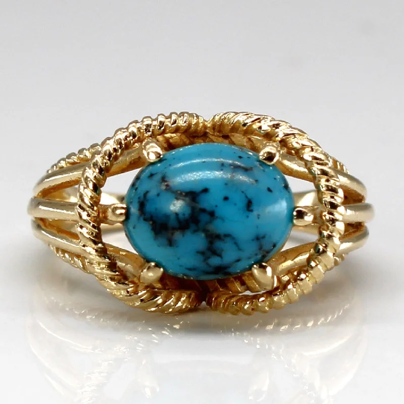 Luxury Jewelry Without The Luxury Price Tag Turquoise Gold Ring | 2.61ct | SZ 6.25 |