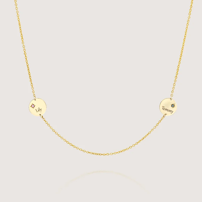 Dainty And Elegant Jewelry Now At Reduced Prices Two Chiara Gold Necklace with Star Setting & Engraving Dainty And Elegant Jewelry Now At Reduced Prices Two Chiara Gold Necklace with Star Setting & Engraving
