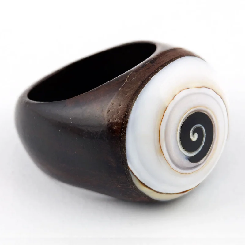Once-A-Year Jewelry Sale – Grab Your Favorites Now Wooden Ring - Spiral Shell