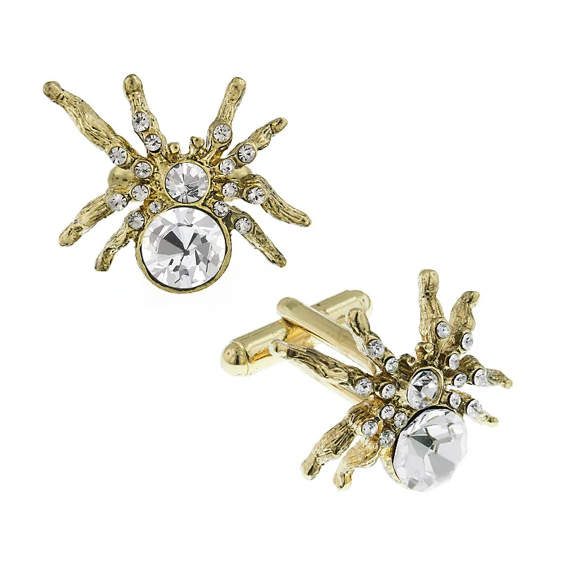 Exclusive Online Jewelry Sale – Don't Wait 1928 Jewelry® 14K Gold Dipped Crystal Spider Cufflinks Exclusive Online Jewelry Sale – Don't Wait 1928 Jewelry® 14K Gold Dipped Crystal Spider Cufflinks