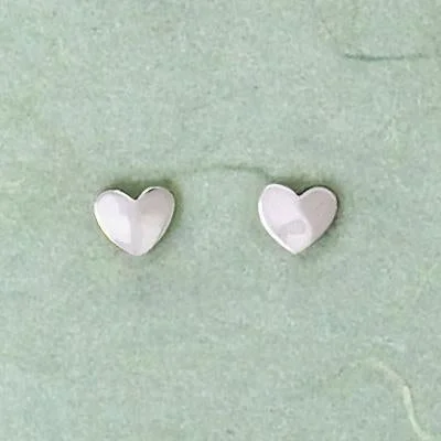 Customized Silver Jewelry For Unique Style Hammered Heart Sterling Silver Post Earrings