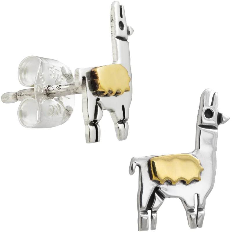 Personalized Jewelry Sale – Unique Pieces At Great Prices Llama Sterling & Brass Post Earrings