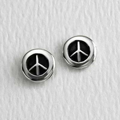 Limited-Stock Jewelry Clearance – Grab Your Favorites Now Peace Sign Sterling Silver Post Earrings