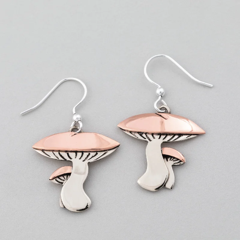 Limited-Stock Jewelry Sale – Once It's Gone, It's Gone Mushrooms Mixed Metal Earrings