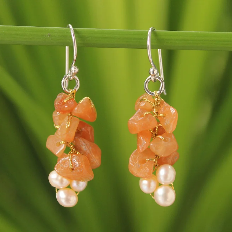 Elevate Your Jewelry Collection With Limited-Time Savings Afternoon Glow Beaded Aventurine and Pearl Earrings