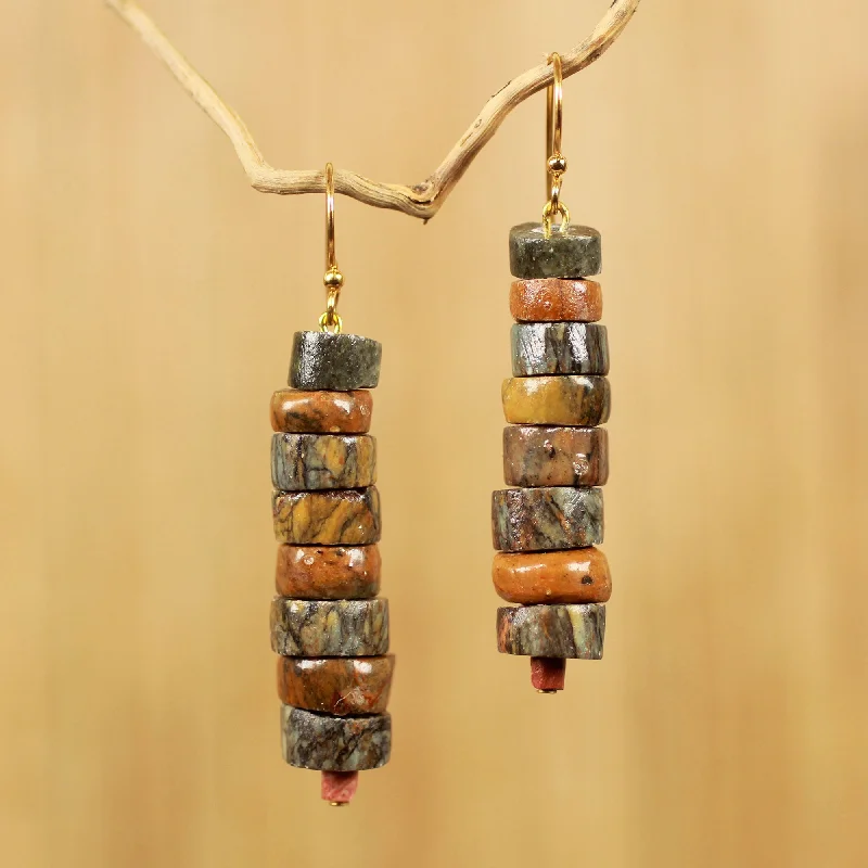 Shop Dazzling Jewelry With Special Promotional Discounts Aseda Ye Hand Crafted Natural Soapstone Beaded Hook Earrings
