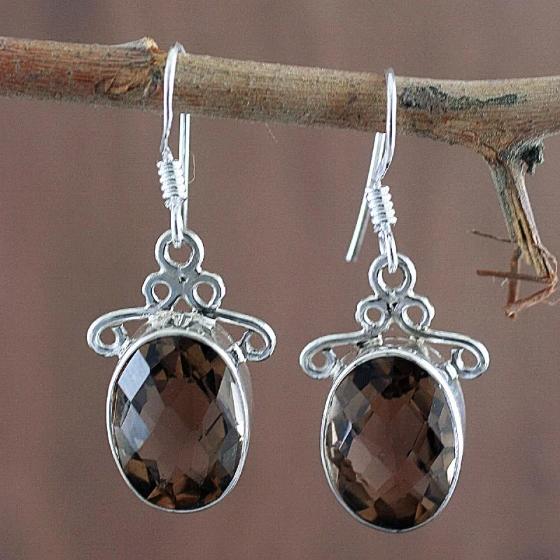 Bestselling Jewelry At Special Promotional Rates At Twilight Women's Sterling Silver and Smoky Quartz Earrings
