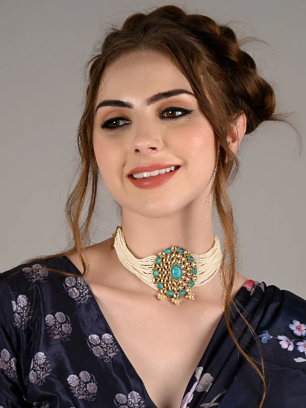 Shop Trending Jewelry With Exclusive Savings Odette Women Blue Metal Choker Set