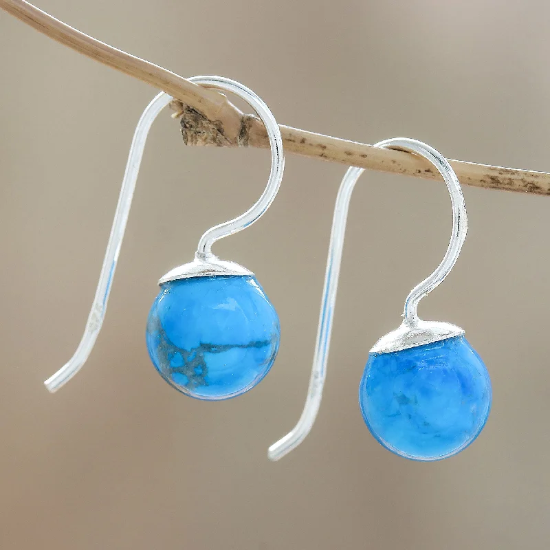 Shop Fine Jewelry With Exclusive Savings Beautiful Orbs Sterling Silver and Recon. Turquoise Drop Earrings Shop Fine Jewelry With Exclusive Savings Beautiful Orbs Sterling Silver and Recon. Turquoise Drop Earrings