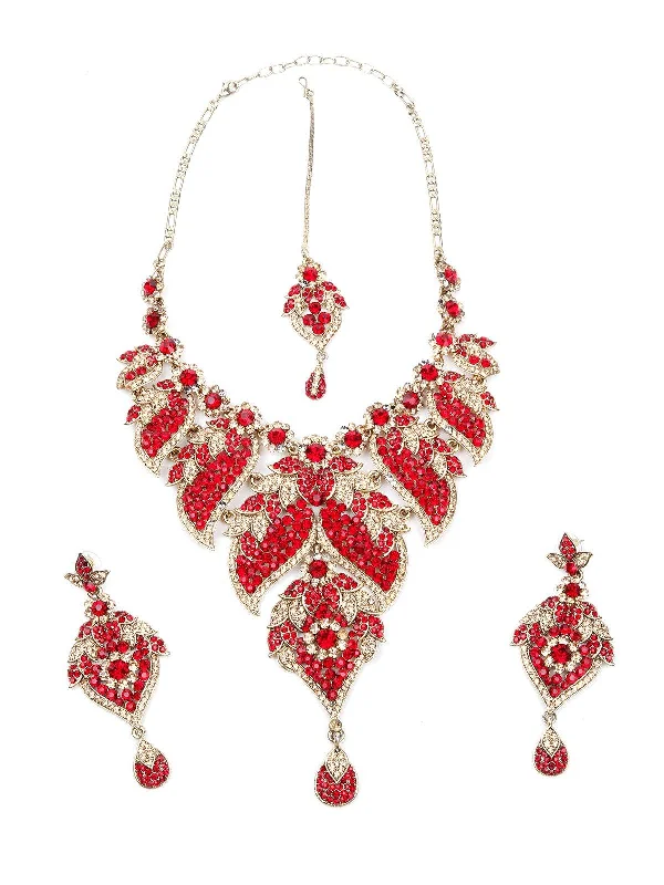 Limited-Time Offer On Elegant Jewelry Pieces Odette Women Red And Golden Metal Necklace