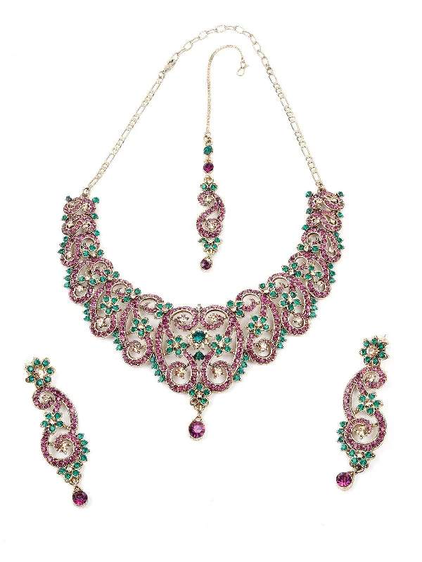 Huge Savings On Timeless Jewelry Collections Odette Women Purple And Green Stone Metal Set