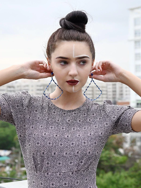 Classic And Modern Jewelry Styles On Sale Odette Women Blue Metal Earring