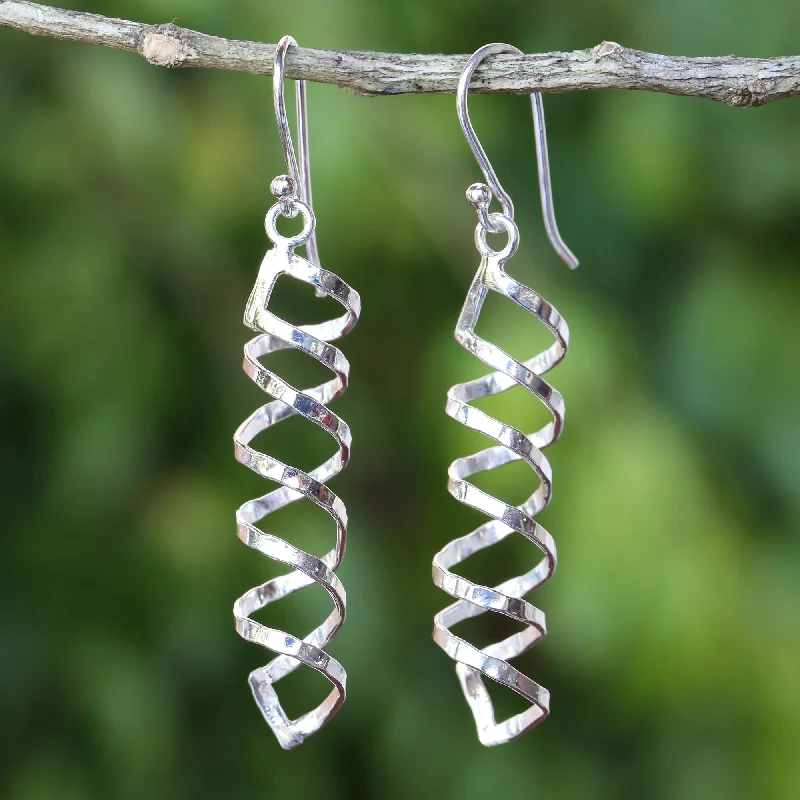 Flash Deals On Fine Jewelry – Shop Before It's Gone Cheerful Serpentines Shiny 925 Silver Spiral Earrings Artisan Crafted in Thailand