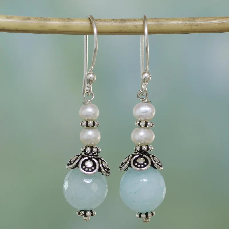 Timeless Beauty, Unbeatable Deals – Jewelry Sale On Crowning Glory Aqua Aventurine and Cultured Pearl Dangle Earrings Timeless Beauty, Unbeatable Deals – Jewelry Sale On Crowning Glory Aqua Aventurine and Cultured Pearl Dangle Earrings