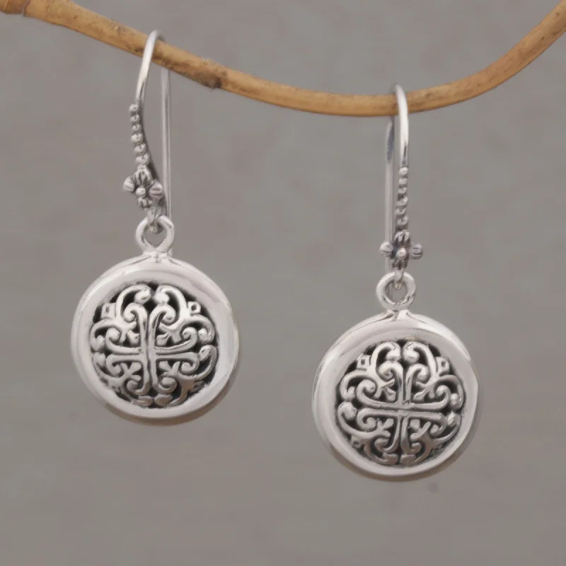 Personalized Engraved Jewelry For Meaningful Gifts Denpasar Moonbeams Hand Crafted Sterling Silver Dangle Earrings from Indonesia