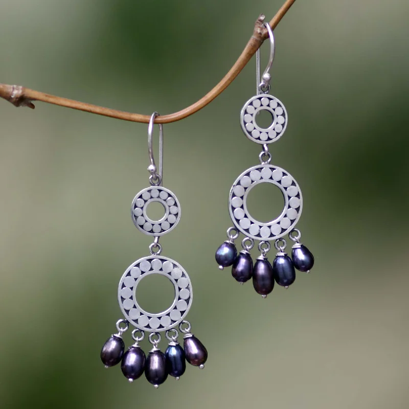 Affordable Luxury Jewelry For Every Occasion Eclipse in Black Pearl chandelier earrings