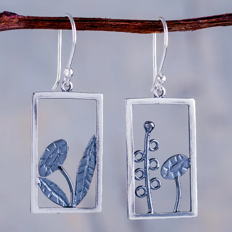 Dainty And Elegant Jewelry Now At Reduced Prices Flowers in the Window Peru Artisan Crafted Sterling Silver Dangle Earrings