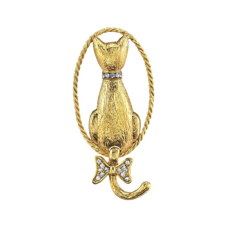Huge Savings On Premium Jewelry Styles 1928 Jewelry® Gold Tone Crystal Backwards Cat Pin