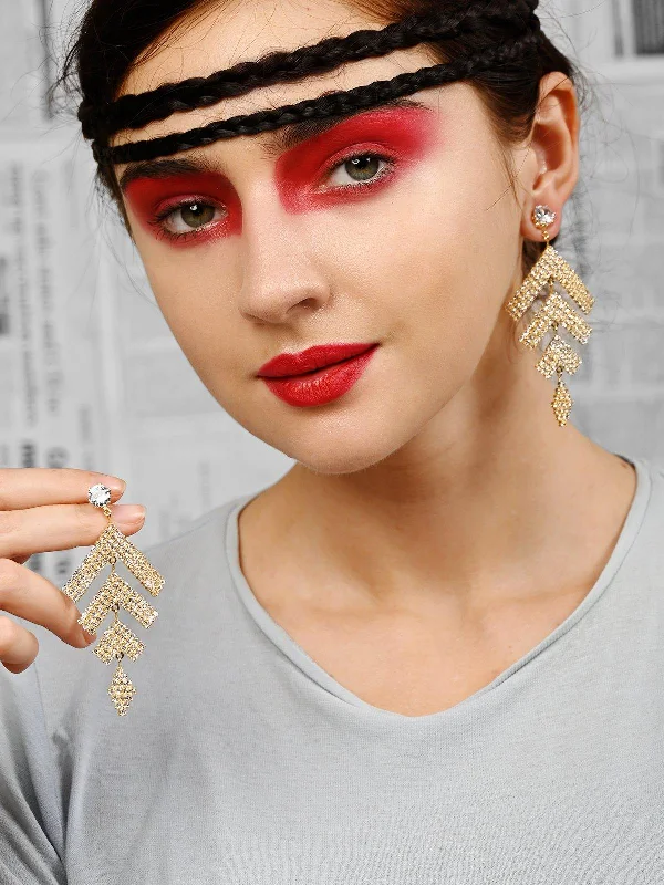 Sparkle More For Less – Jewelry Sale Happening Now Odette Women Clear-Golden Metal Earrings Sparkle More For Less – Jewelry Sale Happening Now Odette Women Clear-Golden Metal Earrings