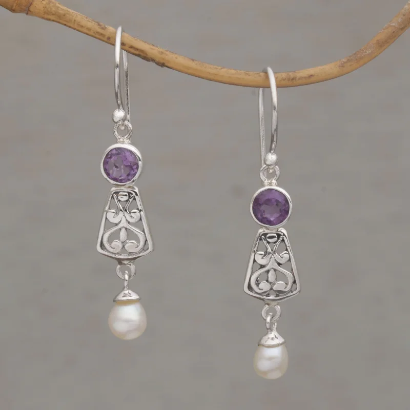 Jewelry Clearance Sale – Final Reductions Gracious Offering Hook Earrings with Amethyst and Cultured Pearl Jewelry Clearance Sale – Final Reductions Gracious Offering Hook Earrings with Amethyst and Cultured Pearl