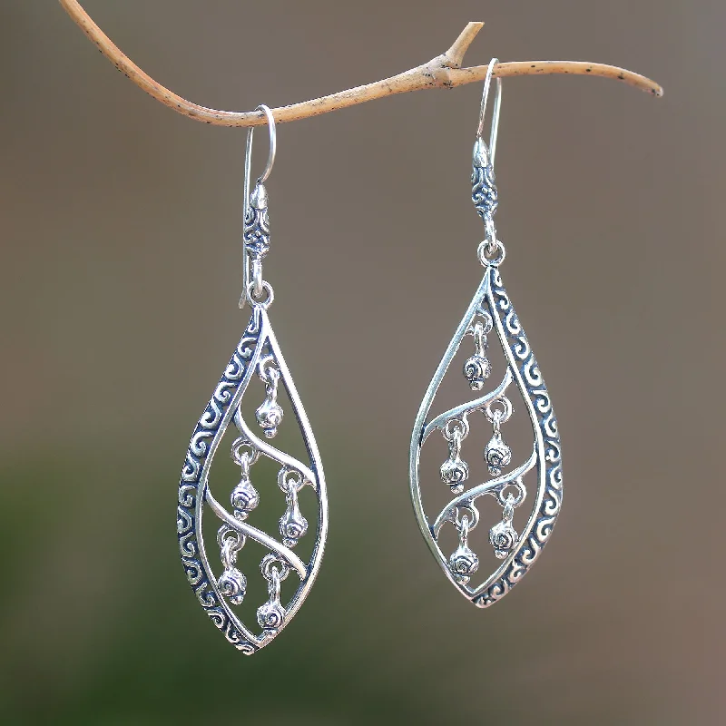 Waterproof Stainless Steel Jewelry For Lasting Beauty Indonesian Dew Dangling Sterling Silver Earrings from Bali