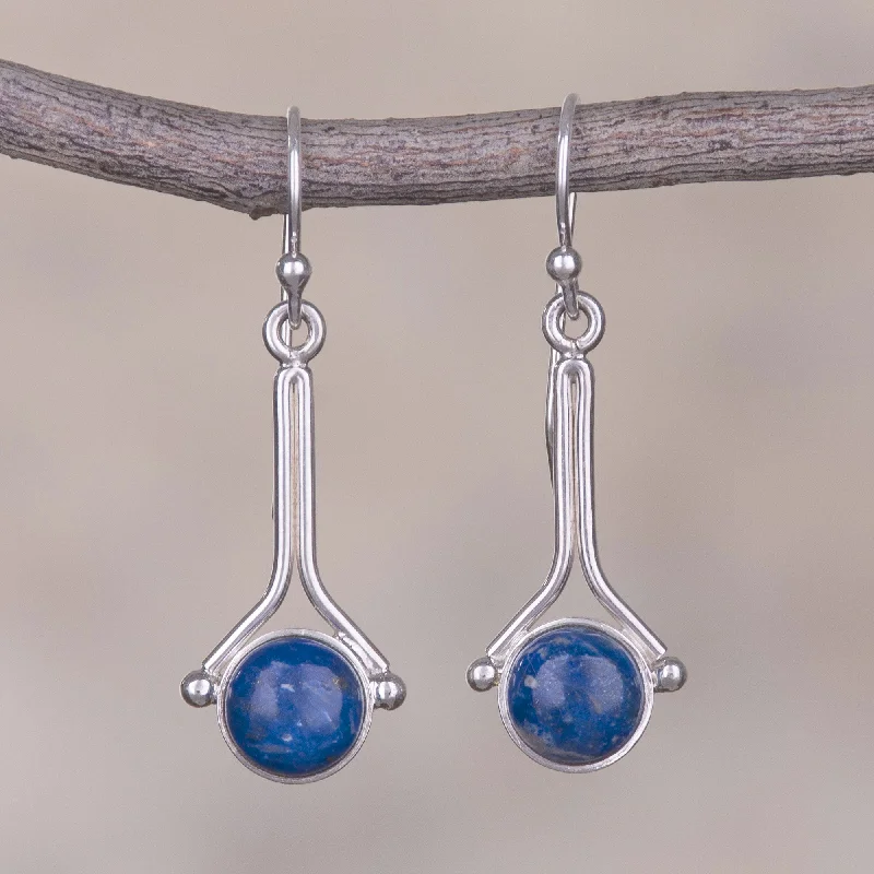 Limited Stock On Premium Jewelry At Low Prices Killa Moon Lapis Lazuli and Sterling Silver Earrings from Peru