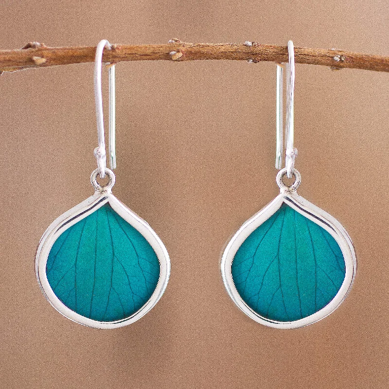 Jewelry Deals That Outshine The Rest Leaf Drops in Aqua Drop-Shaped Natural Leaf Dangle Earrings in Aqua from Peru Jewelry Deals That Outshine The Rest Leaf Drops in Aqua Drop-Shaped Natural Leaf Dangle Earrings in Aqua from Peru