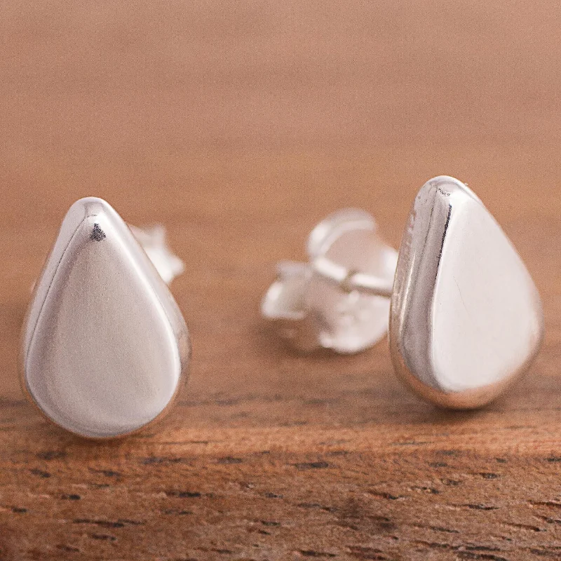 Limited Stock On Premium Jewelry At Low Prices Little Drops of Light Drop-Shaped Sterling Silver Stud Earings from Peru