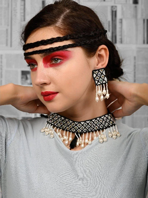 Breathtaking Jewelry At Limited-Time Savings Odette Women White & Black Metal Necklace